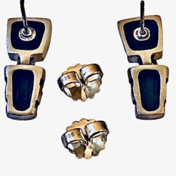 Lisa Jenks Garland Sterling Silver Earrings CAT TRACKS Dangle Post Modernist - Picture 5 of 14